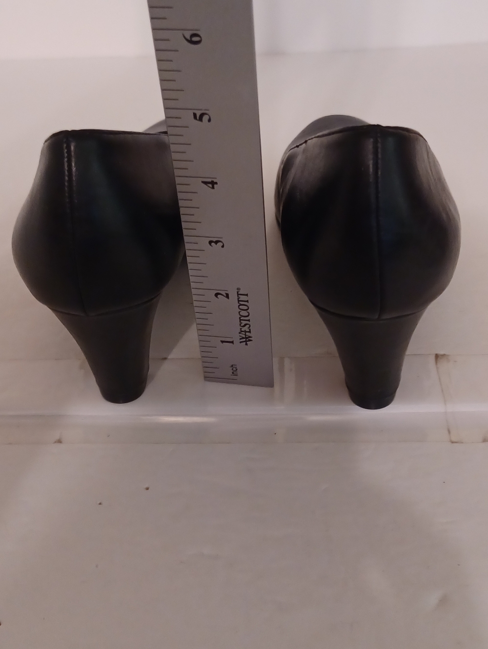 NWOT Womens A2 Heelrest AEROSOLES Classic Black Leather Mid-Heel Pumps Size 7.5M - Picture 5 of 6